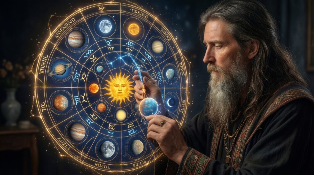 Как читать натальную карту для себя: базовые элементы и пошаговый разбор - иллюстрация