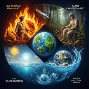 Творческие увлечения по стихиям огня, земли, воздуха и воды