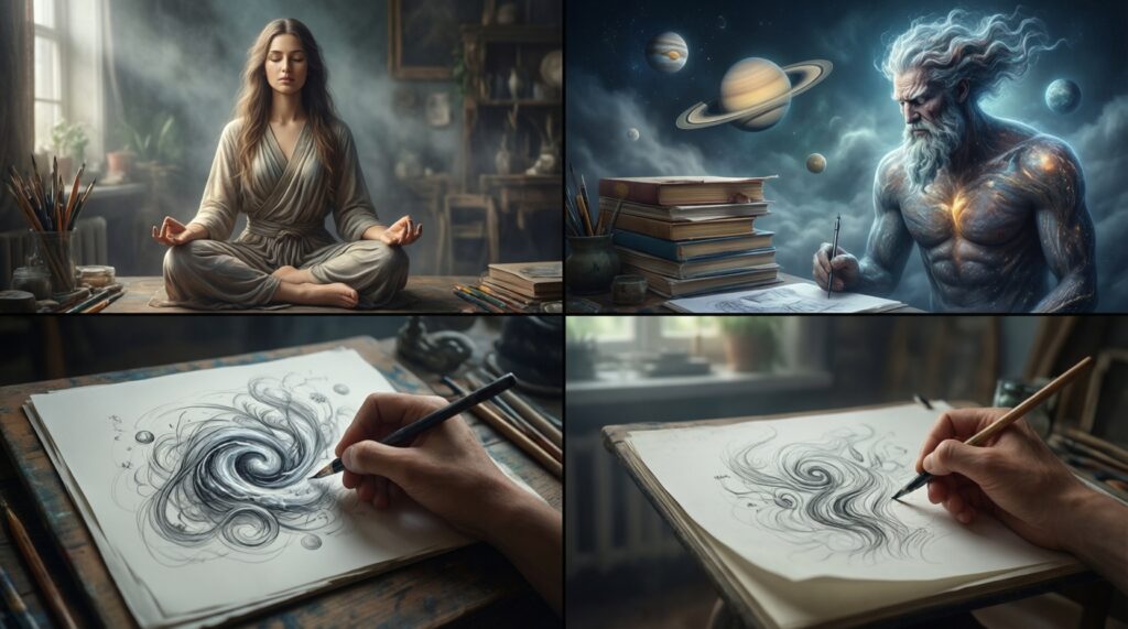 Нептун и творчество: музыка, кино, фото, медитации и вдохновение - иллюстрация