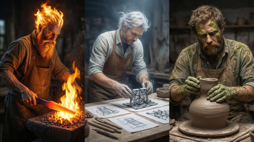 Рукоделие по стихиям: вязание, керамика, дерево, шитьё - кому что ближе - иллюстрация