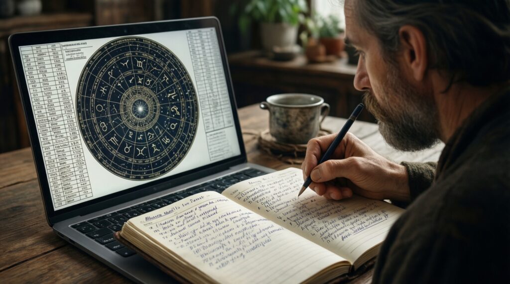 Мой астро-дневник: как отслеживать транзиты и замечать закономерности в жизни - иллюстрация